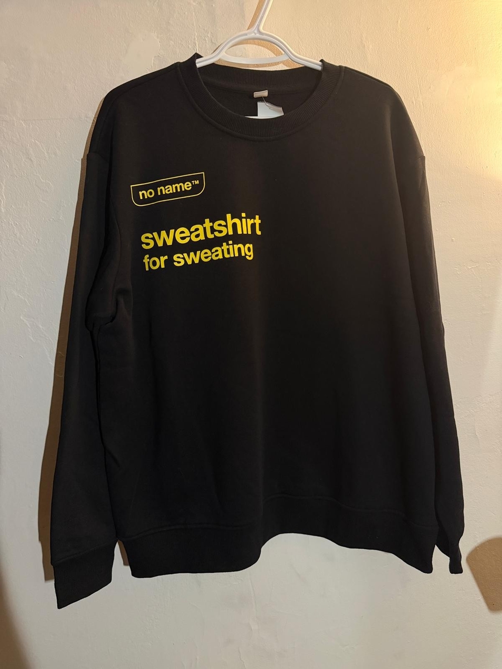 No Name “Sweatshirt for Sweating” Black Crewneck Sweatshirt XL